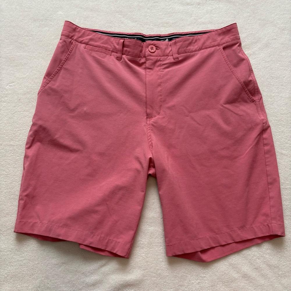 Johnnie O Mens Shorts 33 Chino Malibu Red West Coast Preppy Surf Beach 33x8.5